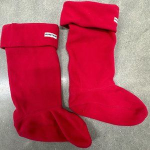 Hunter Boots Socks Womens Red Size 5-7 Original Fleece Leg Warmer Soft  #3418
